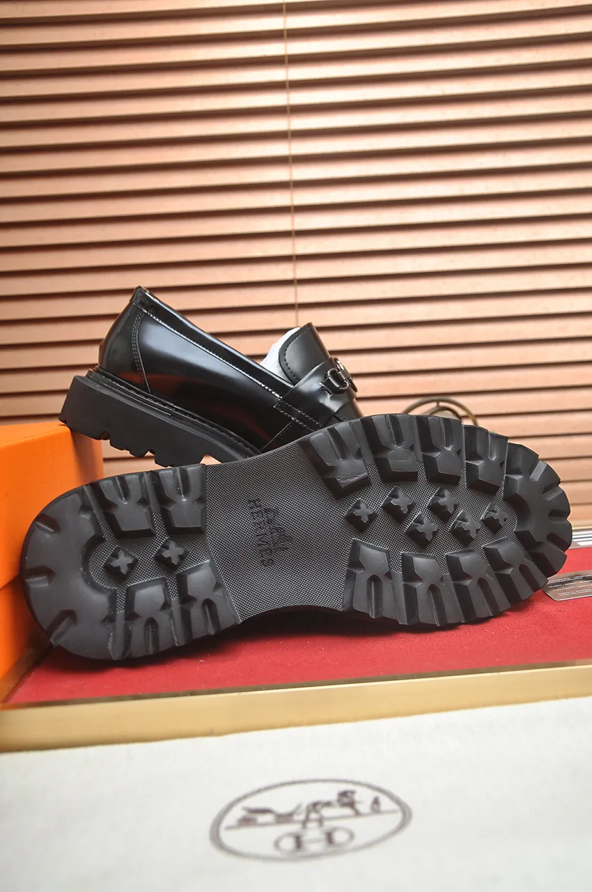 Men's men's shoes 💰720💶【[Hermes HERMES】】(High-end Niuli) New 🍀 HERMES - top version of classic casual leather shoes! Made of imported original cowhide, the inner top layer is comfortable cowhide lining! Original wear-resistant rubber foam outsole! High quality products! Code number 38-45 (45 customized)